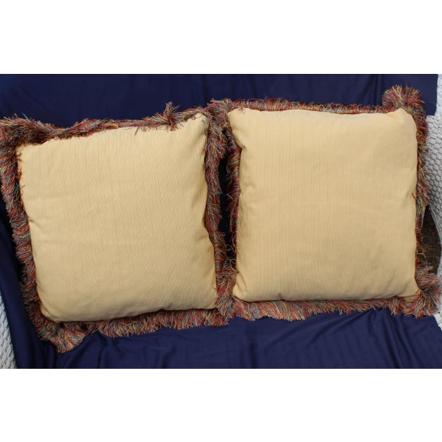 Late 20th Century Late 20th C. Raw Silk Pillows - a Pair For Sale - Image 5 of 5