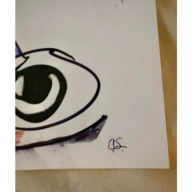 Abstract Abstract Face Painting by Artist Christopher Shoemaker, Signed, 11” X 8.5” For Sale - Image 3 of 6