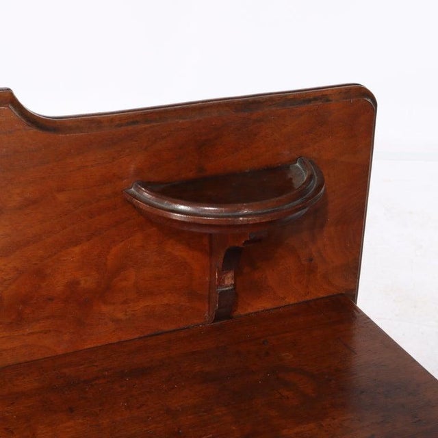 Wood Antique Victorian Walnut Single Drawer Washstand With Backsplash C1890 For Sale - Image 7 of 18