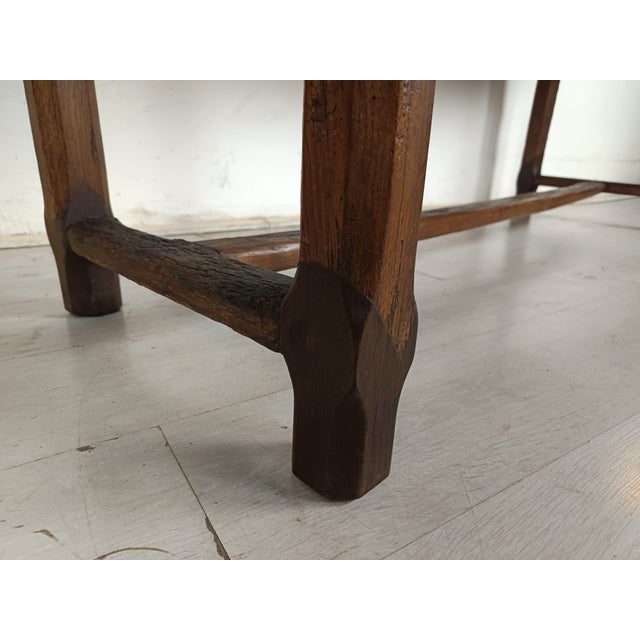 Oak and Walnut Farmhouse Table For Sale - Image 13 of 18