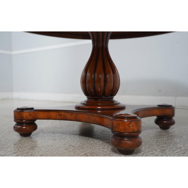 Theodore Alexander Large Leather Top Walnut Game Table For Sale - Image 9 of 12