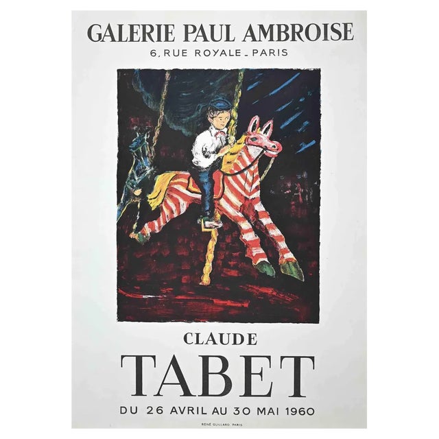 After Claude Tabet, Galerie Paul Ambroise Poster, Offset Print, 1960s For Sale