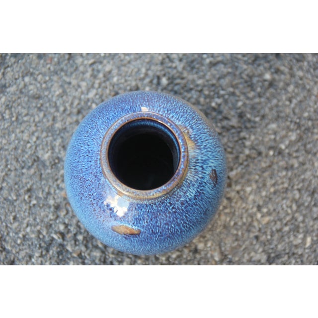 Round vase ceramic blue color Ernestine Italian design 1960s. Seller Location: Palermo, IT