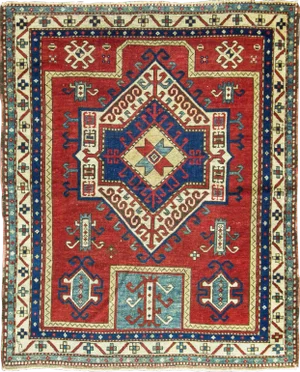 Antique Caucasian Kazak Prayer Rug