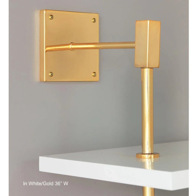 Not Yet Made - Made To Order Marais 3-Tier White & Gold Shelf 24"W For Sale - Image 5 of 5