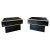 Metal Black Lacquered and Brass Trimmed Tables, 1970, Set of 2 For Sale - Image 7 of 7