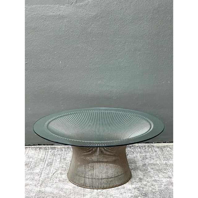 Warren Platner Glass and Steel Coffee Table For Sale - Image 9 of 12