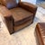 Brown Restoration Hardware Library Chair With Ottoman For Sale - Image 8 of 12
