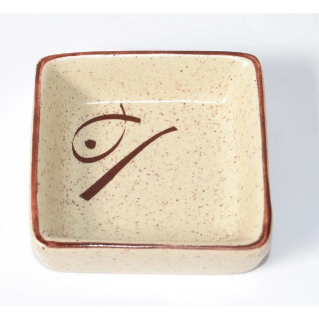 Beige Vintage Sushi Set Bamboo Mats Beige Ceramic Serveware Fish Décor- 10 Pieces For Sale - Image 8 of 13