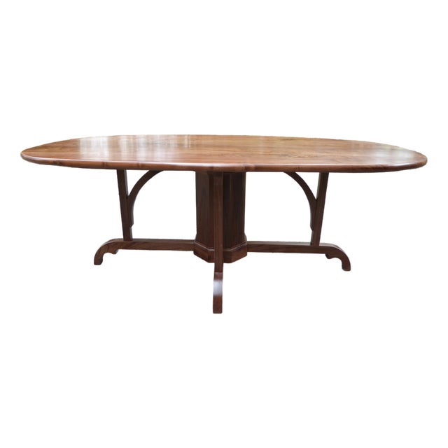 Walnut Oval Dining Tbl. Seat 8 For Sale