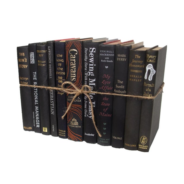 Booth & Williams Decorative Books - Vintage Onyx Book Bundle - 1 Foot of Black Books For Sale - Image 4 of 4