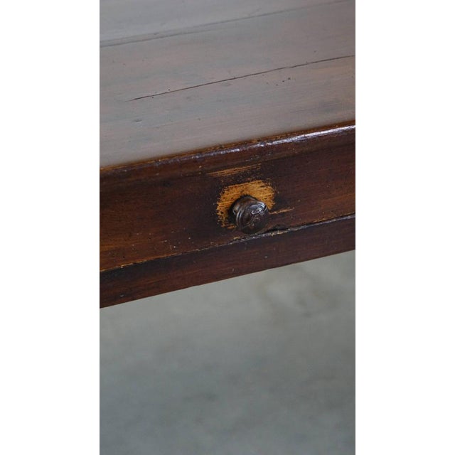 Wood Antique French Fruit Tree Wood Dining Table with 2 Drawers For Sale - Image 7 of 13