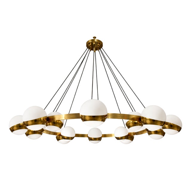 Large Ring Ceiling Lamp with Spheres from Stilnovo, 1950s For Sale