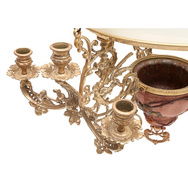 Antique Electrified Chandelier for Candles For Sale - Image 11 of 14