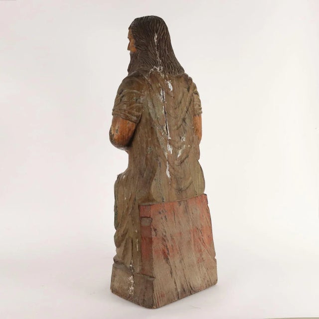 Moses Statue in Carved Walnut For Sale - Image 10 of 11