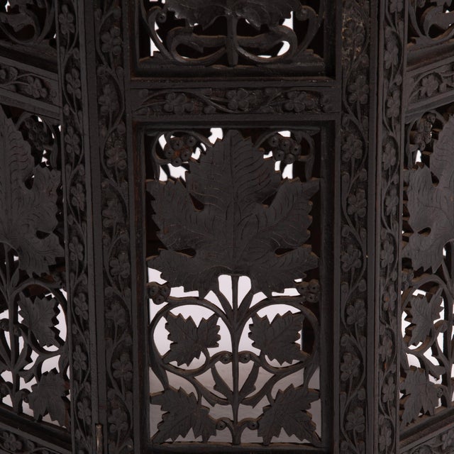 Anglo Indian Teak Octagonal Folding Side Tea Table Hand Carved Campaign Original Finish 1900 For Sale - Image 13 of 18