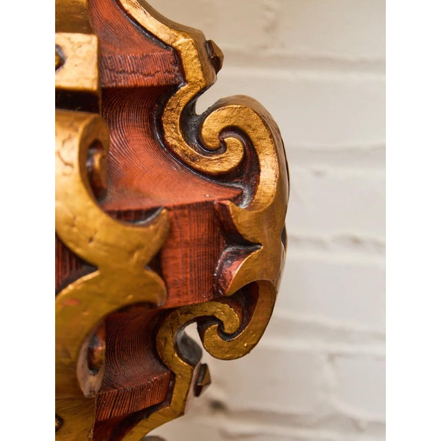 Burgundy Mid 20th Century Regency Wood Lamp For Sale - Image 8 of 10