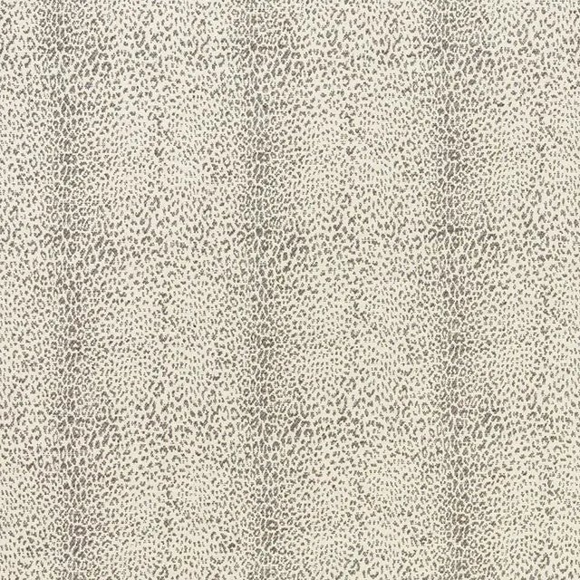 Schumacher Mini Leopard Fabric in Grey For Sale