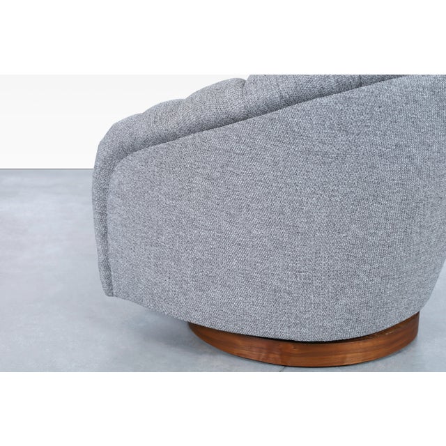 Mid-Century Modern Channel Back Swivel Lounge Chairs by Directional, 1970s For Sale - Image 12 of 12