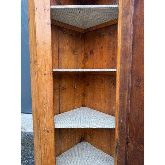 Wood 19th Century Fir Corner Cabinet, 1890s For Sale - Image 7 of 13
