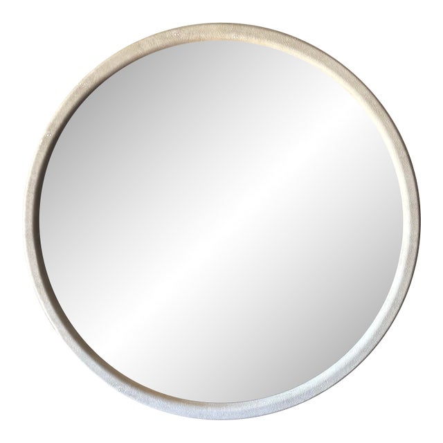 Vintage Coastal Faux Shagreen Mirror - Palm Beach Regency For Sale