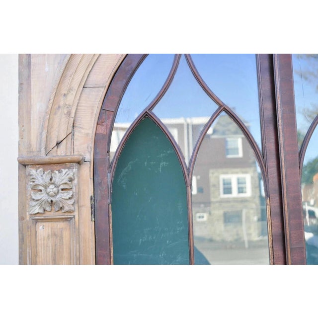 Antique Italian Renaissance 109" Tall Carved Wood Gothic Cupboard Hutch Cabinet For Sale - Image 9 of 12