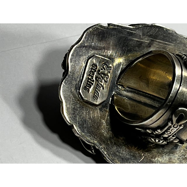 1990s 1990s Sterling Silver and Turquoise Massive Statement Ring, Size 7 For Sale - Image 5 of 7