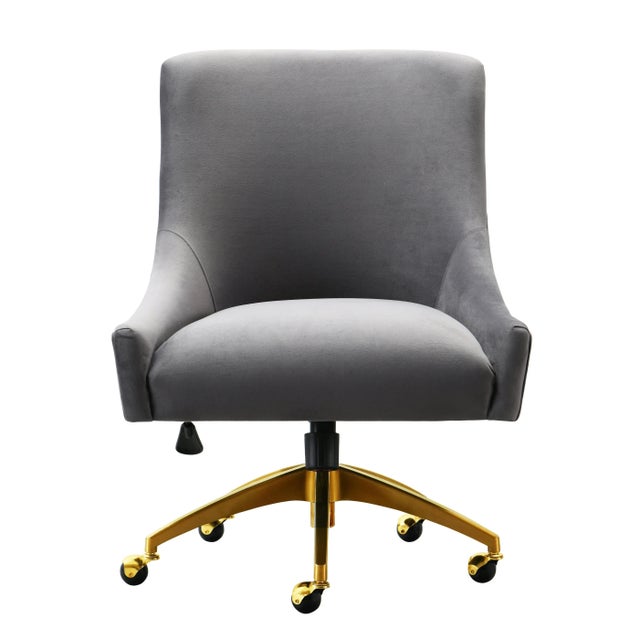 Sit pretty in this sumptuous yet durable velvet chair. The Beatrix swivel chair dazzles as a desk chair or as an accent...