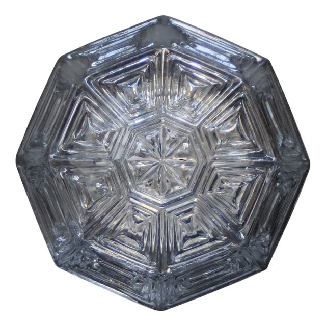 Mid-Century Octogon Clear Glass Sconces Flush Mounts For Sale