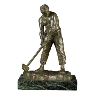 Victor Joseph Ghislain Demanet, Le Marteleur, 20th Century, Bronze For Sale