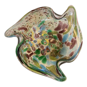 Mid Century Modern Murano Attributed Italian Art Glass Ashtray Bowl