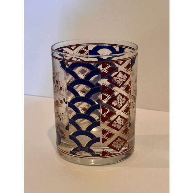 Culver Ltd. Vintage Culver Imari Rocks Glasses 22k Gold Chinoiserie Barware - Set of 8 For Sale - Image 4 of 4