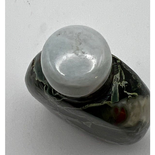 1970s Vintage Frog Skin/Bloodstone Snuff Bottle For Sale - Image 10 of 12