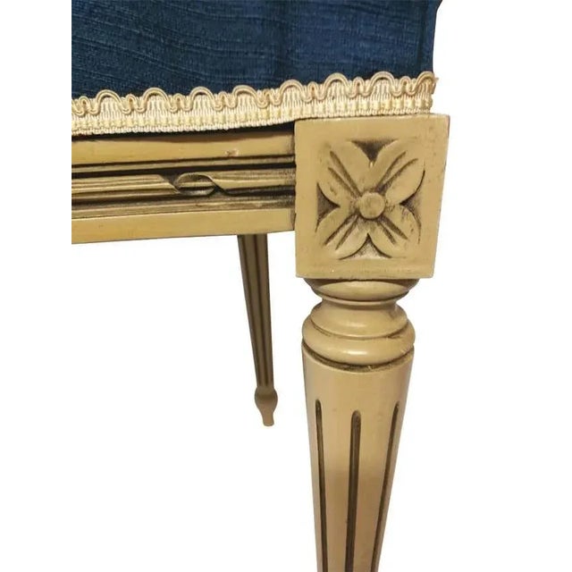 Louis XVI Style Blue Médaillon Chair, 1950s For Sale - Image 11 of 13