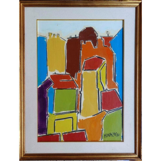 Sante Monachesi, City View, Italy, 1955-1965, Oil on Canvas For Sale - Image 8 of 8