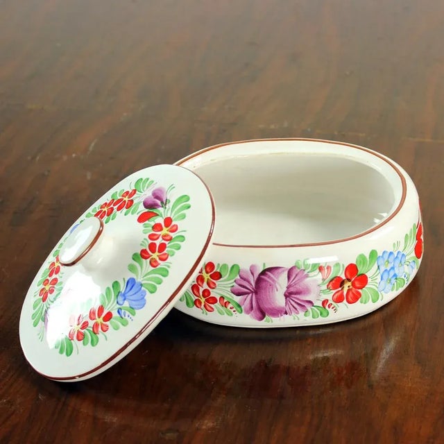 Vintage Czechoslovakian Folk Design Ceramic Vase & Bowl Set from Chodovia Domažlice, 1974, Set of 2 For Sale - Image 6 of 10