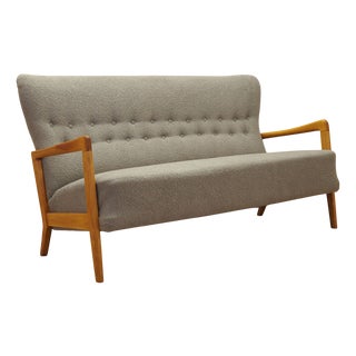 Vintage Danish Beech Sofa by Soren Hansen for Fritz Hansen, 1960s For Sale