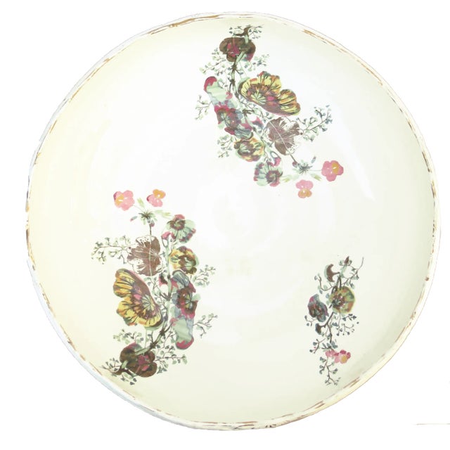 Victorian 1890s Large English Staffordshire Ironstone Centerpiece Bowl For Sale - Image 3 of 7
