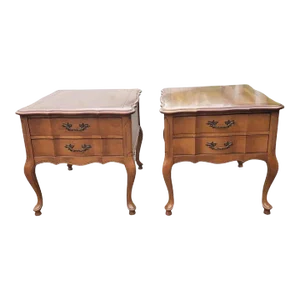 White Furniture French Country Two-Drawer Maple Side Tables