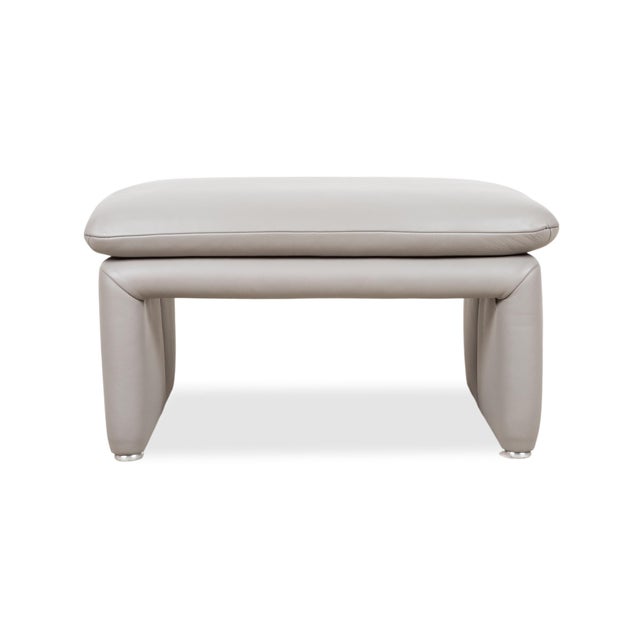 Leather Stool in Grey by Koinor For Sale - Image 9 of 12