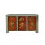Chinese Vintage Gray Orange Flower Graphic Low Tv Console Cabinet For Sale In San Francisco - Image 6 of 6