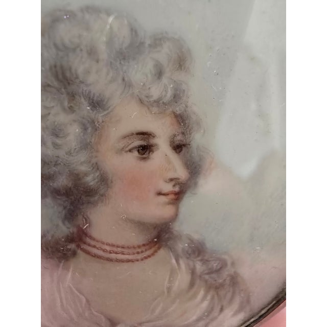 Antique Miniature Painting Set of Three Courtesans - Set of 3 For Sale - Image 9 of 12