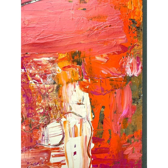 Early 21st Century Vintage Abstract Expressionist Painting on Canvas For Sale - Image 5 of 12