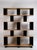 Tall 'Horizontale' black steel and oak shelving unit / bookcase by Design Frères. Polished and sealed white oak shelves...