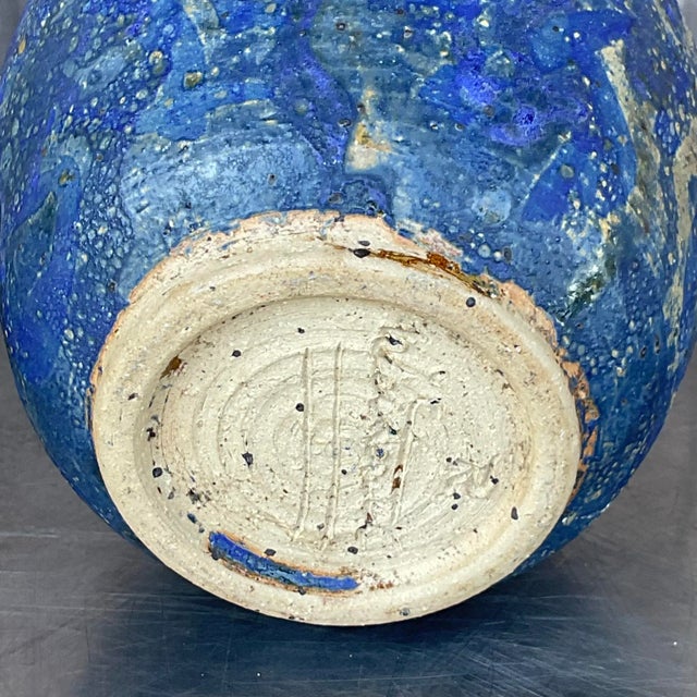 Mid 20th Century Vintage Boho Signed Studio Pottery Vase For Sale - Image 5 of 5