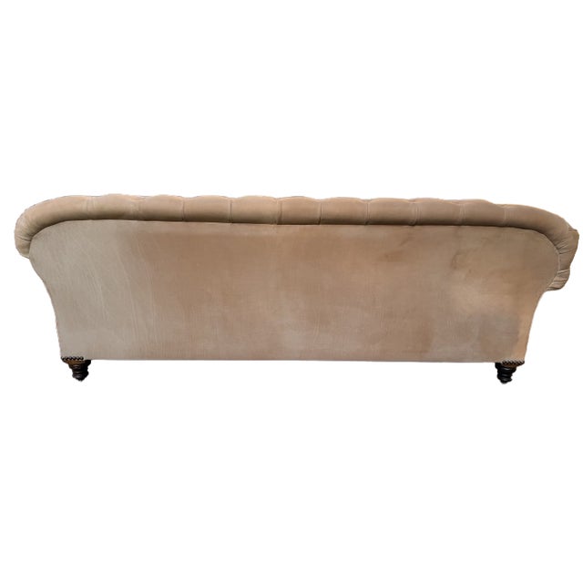 Tan George Smith Chesterfield Sofa in Nubuck Leather For Sale - Image 8 of 16