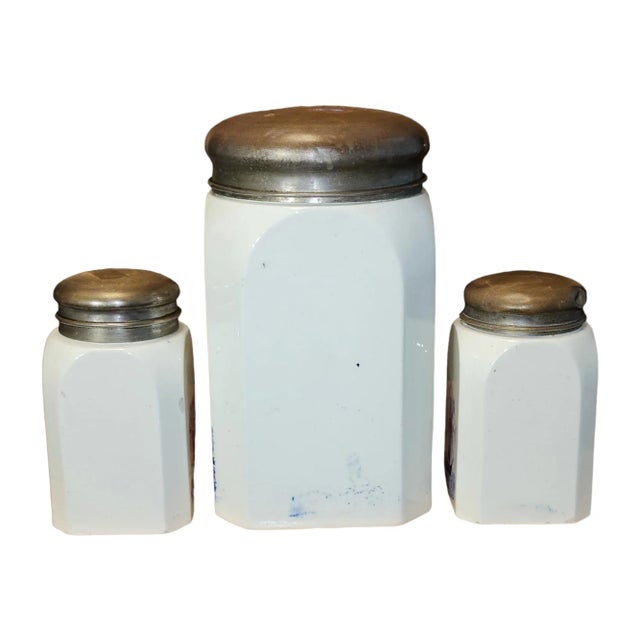 Traditional 1930s Early Staffel Germany Porcelain Spice Jars - Set of 3 For Sale - Image 3 of 8