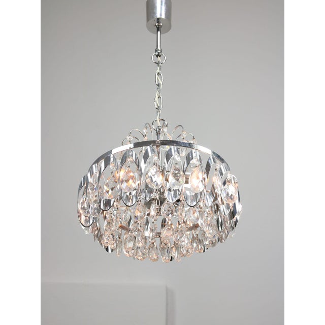 Vintage Viennese Crystal Chandeliers, 1970s, Set of 2 For Sale - Image 9 of 18