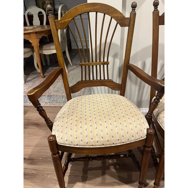 Ethan Allen Chairs Vintage - Wheat Back 4 For Sale - Image 6 of 7