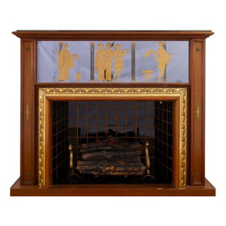 Mid-Century Italian Fireplace Bar Cabinet attributed to Luigi Brusotti, 1940s For Sale